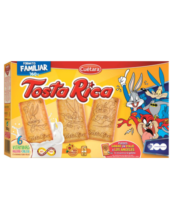 CUETARA BOLACHA TOSTA RICA 8x760gr