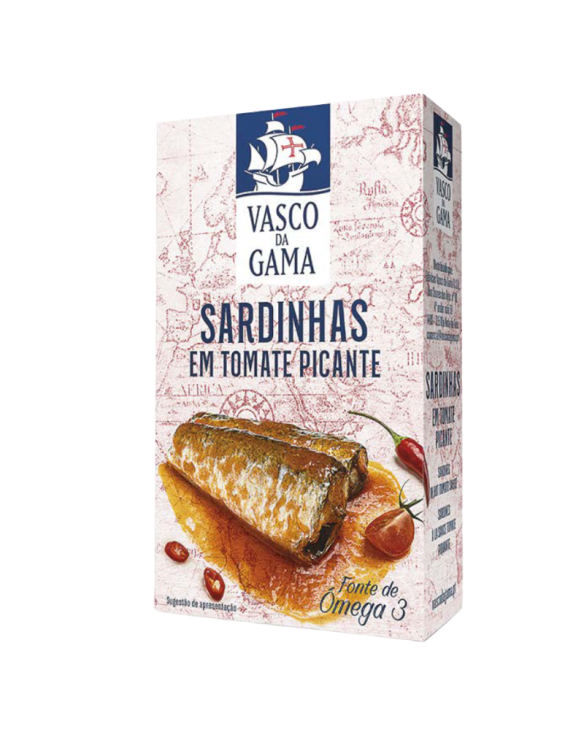VASCO DA GAMA SARDINHA EM TOMATE PICANTE 10x120gr