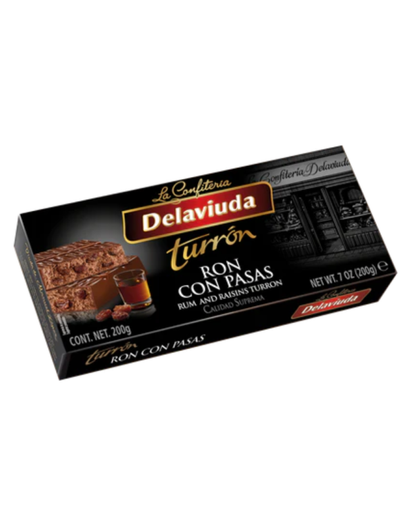DELAVIUDA TURRON DE RON CON PASAS 18x200gr