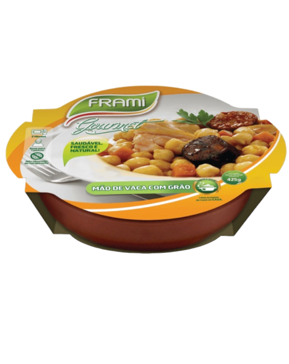 MAIN DE VACHE AVEC DES POIS CHICHES EN PLAT EN ARGILE FRAMI 8x425g