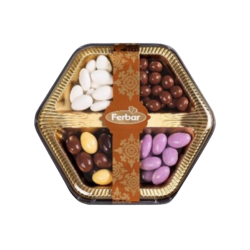 FERBAR CAIXA CRISTAL HEGAGONAL COM AMENDOAS 10x180gr