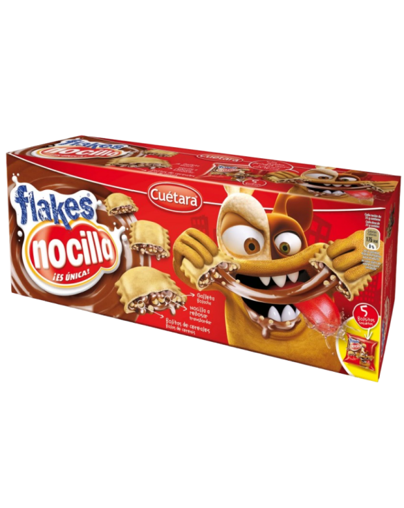 CUETARA FLAKES CON NOCILLA 10x5x35gr