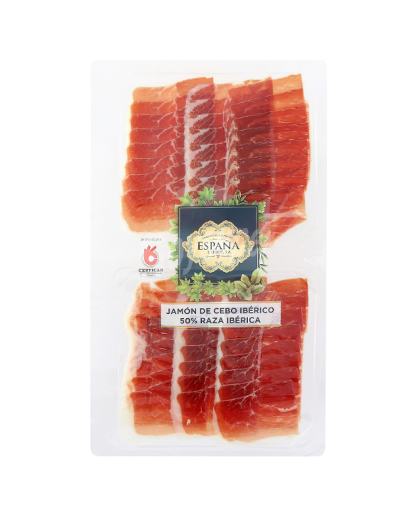 ESPAÃA E HIJOS SOBRE JAMON CEBO 50% IBERICO 15x100gr