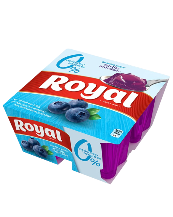 ROYAL GELATINA FRESCA MIRTILLO LIGHT 12x(4x90gr)
