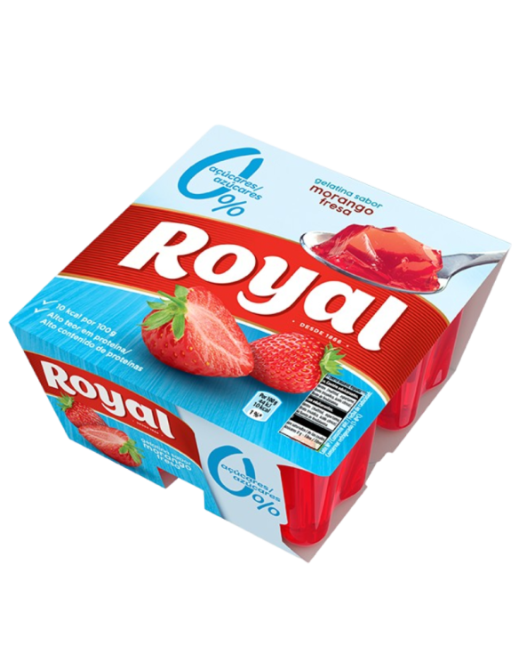 ROYAL GELATINA FRESCA MORANGO LIGHT 12x(4x90gr)