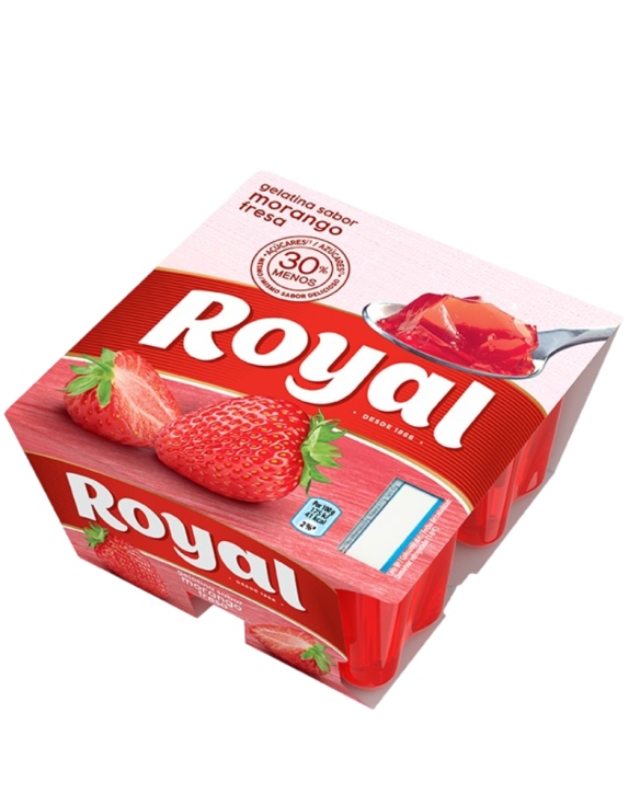 ROYAL GELATINA FRESCA MORANGO 12x(4x90gr)