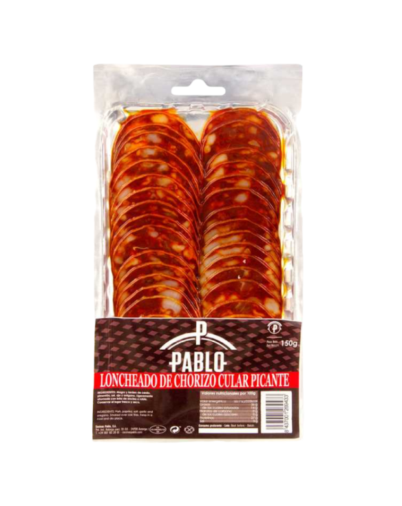 PABLO CHORIZO CULAR PICANTE LONCHAS 12x150gr