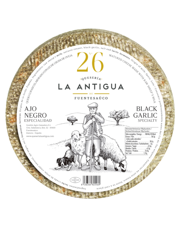 LA ANTIGUA QUEIJO OVELHA CURADO CON AJO NEGRO 2,5Kg+-