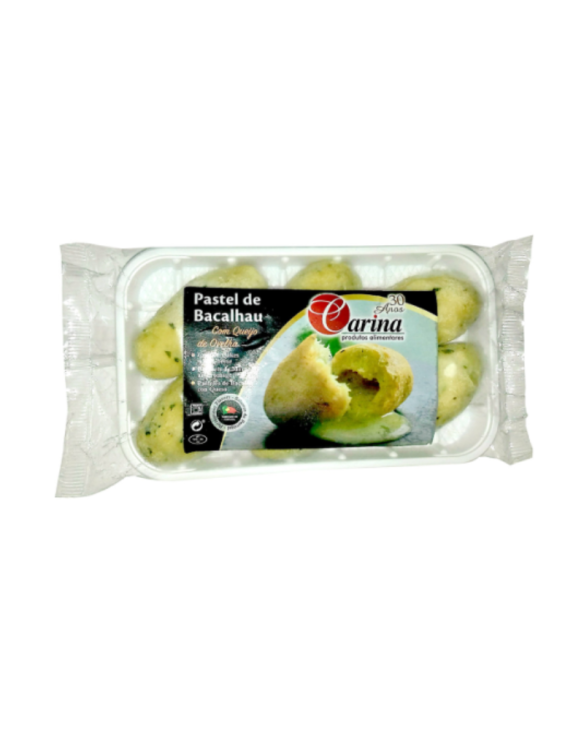 PASTEIS DE BACALHAU COM QUEIJO CARINA 8x492gr
