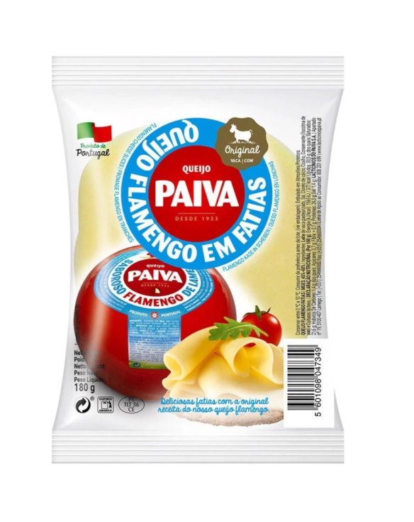 QUEIJO PAIVA FATIAS REDONDAS FLAMENGO 12x180gr