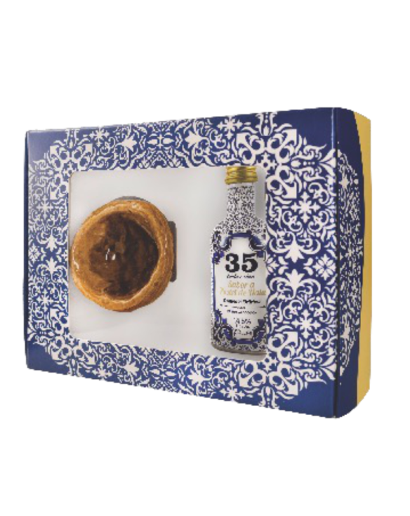 LICOR 35 CREME D.PASTEL D.NATA MINI +1COPO FAIANÃA 12x50ml 14.5Â°